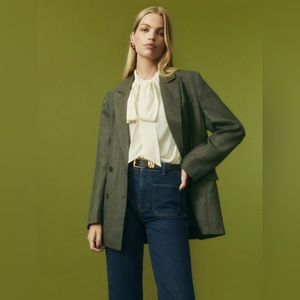 Reformation Winston Blazer in Dark Brown